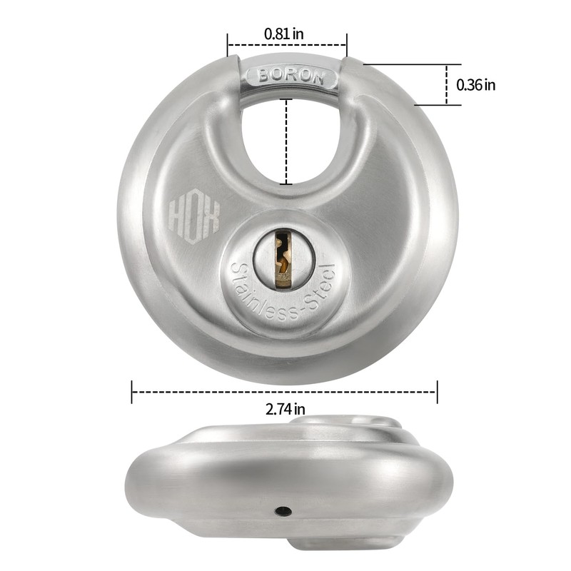 Heavy Duty Padlock with Key – 70mm Stainless Steel Commercial