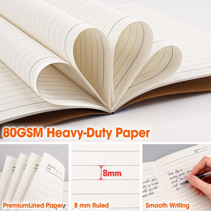 32 Pack Composition Notebooks Bulk, A5 Kraft Cover Lined Journaling
