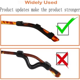 MOLDERP Eyeglass Ear Cushions - Soft Silicone Glasses Ear Grip Temple Tips Eyeglass Pads Anti Slip Eyeglasses Ear Hook Comfort Sport ，7 Pairs (Black，Clear，Blue, All)