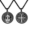OEMOO Collar de medalla de San Benito, collar de acero