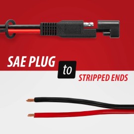Wirenpower SAE Connector Extension Cable – 14 AWG, 2 Feet, 20 Amp Fuse, Heavy Duty Autom...