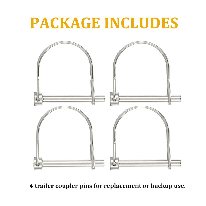 Pack of 4 Trailer Coupler Pin, Wire Lock Pin, 316