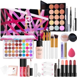 Hinourisha Make-up Sets for Women, All in One Makeup Kit, Make up Set for Girls Woman, for Various Makeup Styles include Primer Eyeshadow palette Foundation Lipgloss Cosmetics Kit