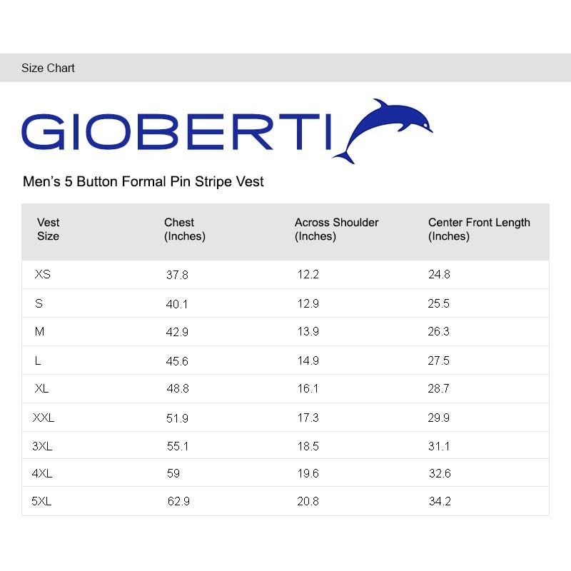 Gioberti - Chaleco de 5 botones para hombre, mezcla de