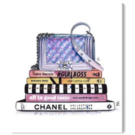 The Oliver Gal Artist Co. Fashion and Glam Wall Art Canvas Prints 'Doll Memories-Fashionphile' Home Décor, 20" x 24", Purple, Pink