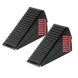 2 Piezas Topes de Puerta Ajustables, Amortiguador de Puerta con Resorte de Alta Resistencia, Bloqueador de Puerta Antichoque y Antiviento, Cuña de Seguridad para Puertas Sin Taladro (2 Negro)