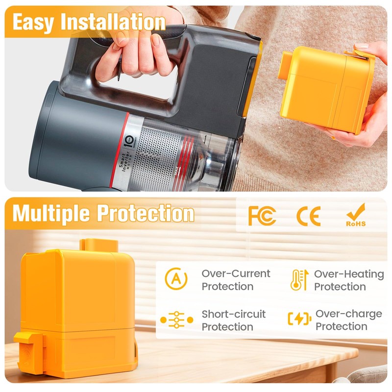 25.55V 3900mAh Battery Compatible for LG CordZero A9 Series Cordless