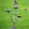 38" H Cast Iron Pedestal Bird Baths for Outdoors,3 in