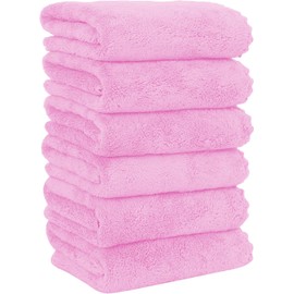 MOONQUEEN - Paquete 6 toallas de mano alta calidad, secado rápido, microfibra de terciopelo coral, altamente absorbentes, usos múltiples como hotel,