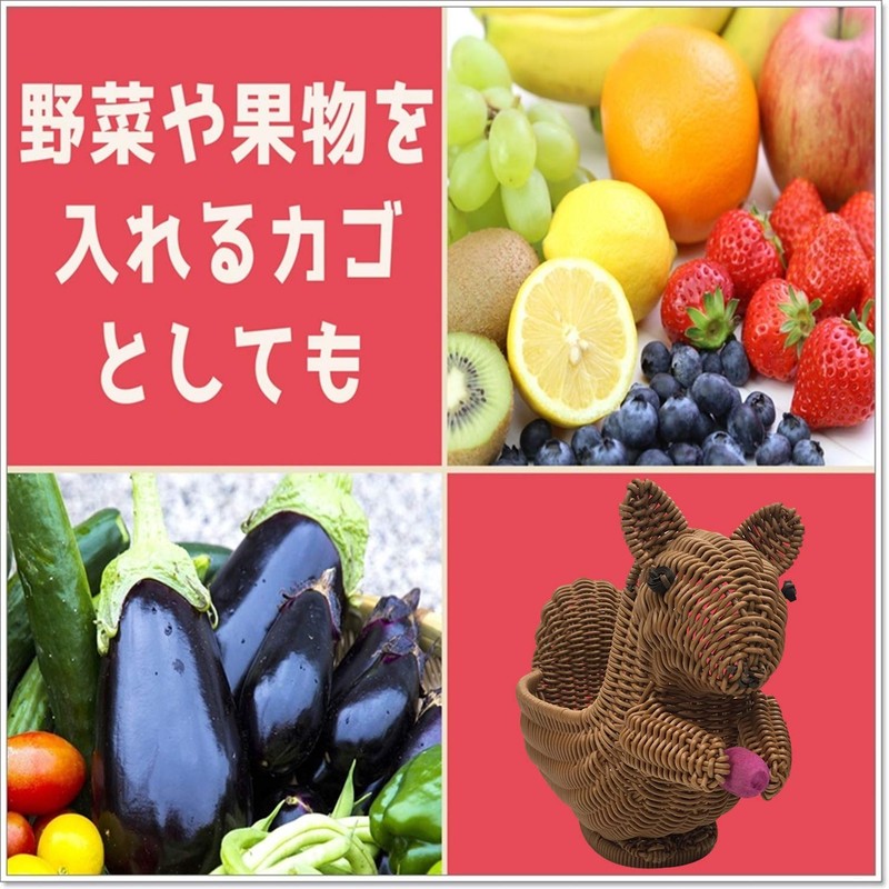 Animal Shaped Round Basket Wisteria Style Basket, Washable, Tabletop Storage,