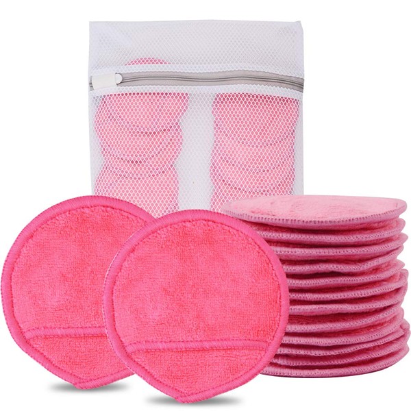 KinHwa Make-Up Pads Soft Gentle for Sensitive Skin Removal Cloths Reusable Microfibre Cosmetic Pads No Chemical Removal Only With Water 8 cm