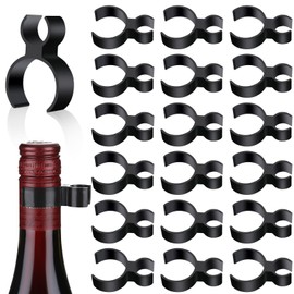 Champagne Bottle Glitter Single Holder Safety Clips Black Plastic Bottle Service Glitter Clips for Candle Christmas Parties Wedding Ceremony Anniversaries Home Kitchen (18)