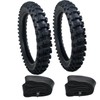 KONKENIE 70/100-19 Front & 90/100-16 Rear Tire with Tube 19'' Front 16'' Rear Wheel Rim Tire Complete Set for Most Dirt Pit Bike 50cc-150cc Motocross Off-road Enduro Black (Front+Rear Set)