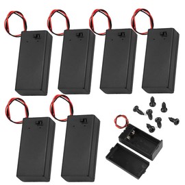 JWISLAND (Pack of 7) 9V Battery Holder, 9V Battery Holder with ON/Off Switch, 9 Volt Battery Case Box with Leads for Electronics Projects, Student Experiment, LED Lights and Other Devices