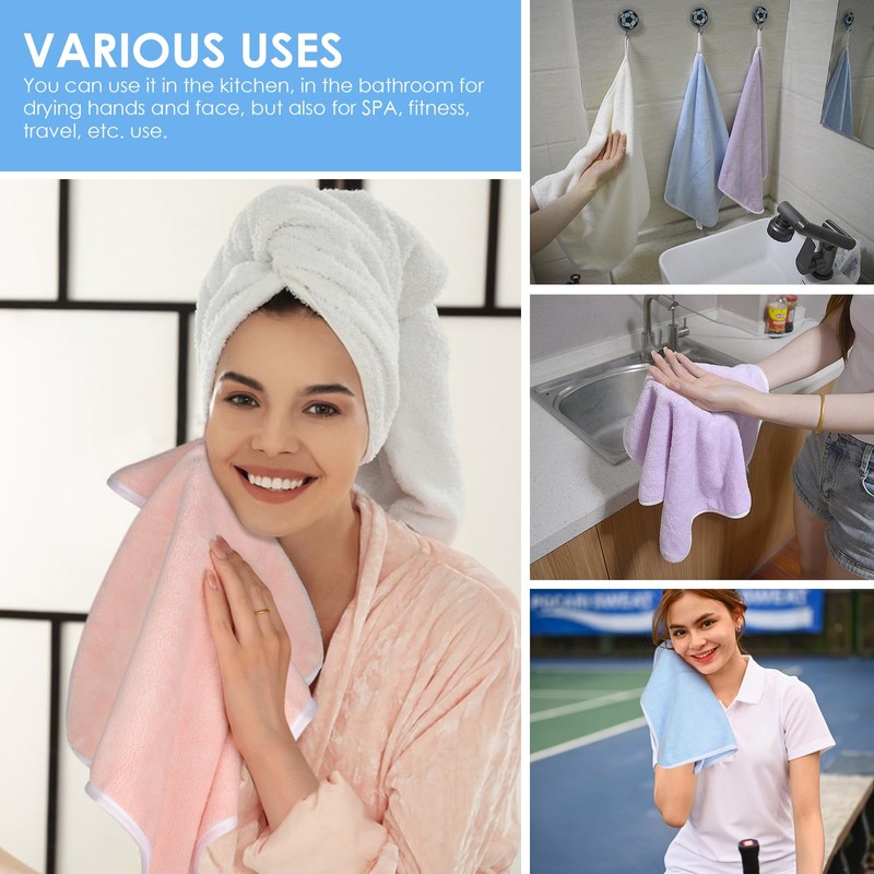 VIVOTE 4 Pack Microfiber Hand Towel, Super Soft Absorbent Hand