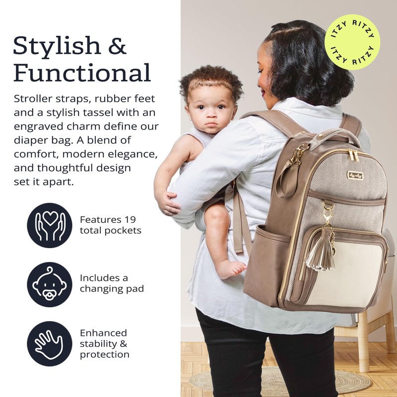 Itzy Ritzy Diaper Bag Backpack – Large Capacity Boss Plus