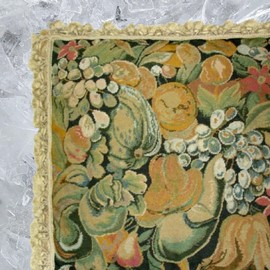 Veravellum Handmade Wool Needlepoint Throw Pillow Cover 20x20 - Vintage French Country Decorative Cushion Cover for Couch, Bed, and Spring Home Deco