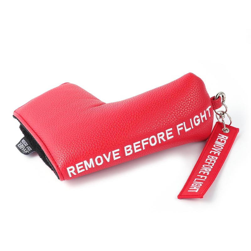 SHABIER Black Golf Head Cover with Red Remove Before Flight