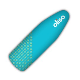 oliso Ironing Board Cover, Durable 100% Cotton Lined with Professional Grade Felt pad - Fits Standard 54” x 15" Boards, a Wide Elastic Edge, Two Adjustable Straps for a Secure, Smooth fit (Turquoise)