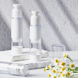 Pack of 6 50 ml Airless Pump Dispenser, Cream Dispenser Travel Bottles, Small Cream Dispenser Pump Bottle, Empty, Refillable Cream Dispenser, Empty Lotion Pump Bottle for Travel Lotions Shampoo