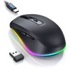 PEIOUS Wireless Mouse Jiggler - LED Wireless Mice with Build-in
