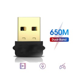 Mr. Gadget's Solutions Mini USB WiFi Adapter 650Mbps Wireless Network for PC Laptop MacBook, Dongle Nano Size Portable Lanyard Design Compatible with Windows 10/7/8/8.1/XP/Vista Mac OS X 10.6-10.15.3