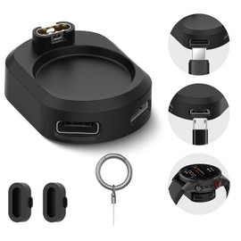 2 in 1 Garmin Charging Cable Charger for Enduro 3/Fenix 8 Sapphire AMOLED/Fenix 7 7S 7X 6 6S 6X,Vivoactive 6,Vivoactive 5,Approach S70 S62, Venu 3,ForeAthlete 945,Forerunner 965 955 YAJOJO Charging Cord Easy to Carry Jar Travel
