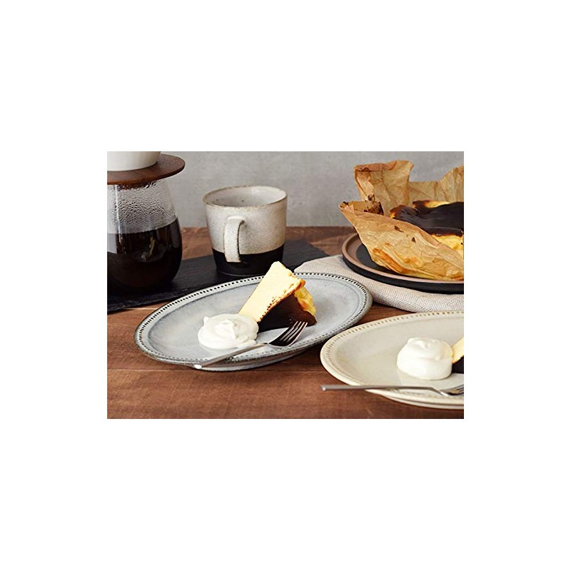 ic-022-01 Tableware East Dot Oval Plate, 9.4 inches (24 cm),