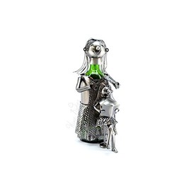 WINE BODIES lady Hair Dresser Metal Wine Bottle Holder, Charcoal