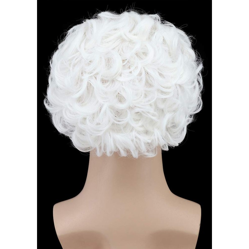 Karlery Short Curly Fits Old Man Bald Cap Mad Scientist