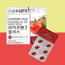 토마토추출물 라이코펜 60캡슐 아연 셀렌 비타민E 비타민A Tomato Extract Lycopene 60 Capsules Zinc Selenium Vitamin E Vitamin A