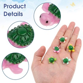 20 Pcs Miniature Turtles Multicolored Mini Turtle Decor Tiny Turtles Miniature Tortoises, Micro Landscape Decor Ornament Turtle Figure Garden Decor, Sea Turtles for Garden Fish Tank Micro Landscape