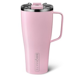 BrüMate Toddy Vacuum Insulated Tumbler with Lid 800ml Light Pink Stainless Steel Vacuum Insulated Structure Keeps Cold and Hot for Long Periods Two-Stage Lock to Prevent Spills Even if Tipped Over