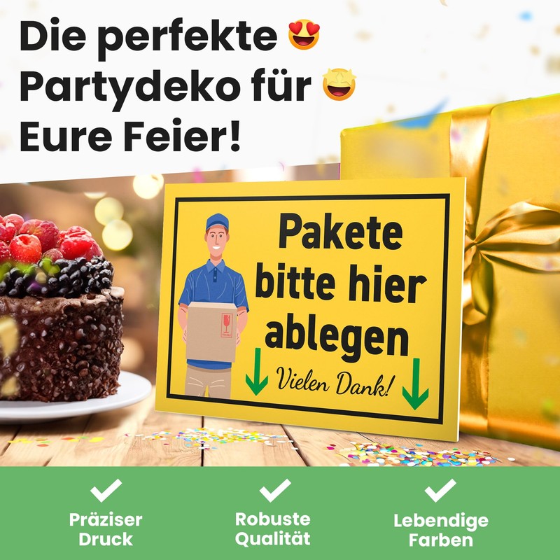 DankeDir! Pakete hier abgen - Plastic Sign 30 x 20