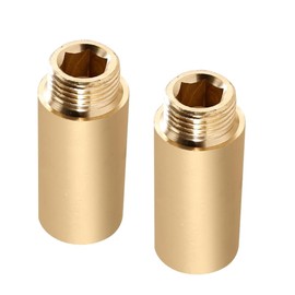 2 pieces 1/2 inch x 40 mm brass tap extension, DN15 thread extension, 1/2 inch female x 1/2 inch male thread, brass extension fitting, connection extension for drinking water and heating installation