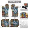 Oven Mitts and Pot Holders Sets of 2,Mexican Talavera Flower