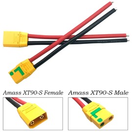 3 Pairs Amass XT90S XT90 Wire XT-90S XT 90 Plug Male and Female Connector 150mm 10AWG Silicon Wire for RC Lipo Battery FPV Racing Drone