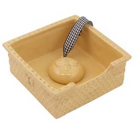 Boston International Stoneware Napkin Holder Caddy, Cocktail Size, Honeycomb