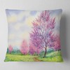 Designart Purple Spring Landscape' Floral Throw Cushion Pillow Cover for