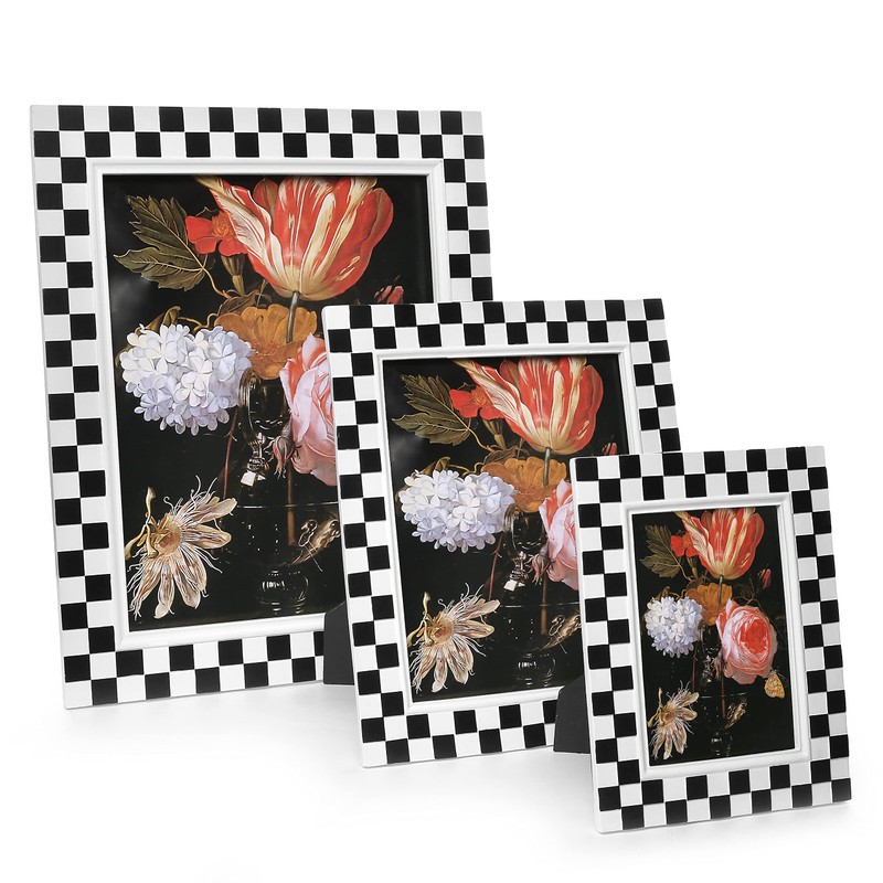 FJXMFRAME Black and White Picture Frames 5x7 Checkered Picture Frame