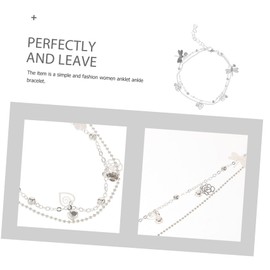 COLLBATH Luxury Double Layer Foot Chain Women's Pendant Anklet Bracelet Comfortable Touch for Girlfriend/family
