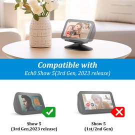 PlusAcc Stand for SHOEW 5 (3rd Gen) - Adjustable Table Stand Compatible with SHOEW 5 (3rd Generation), Non-Slip Desktop Mount (Black)