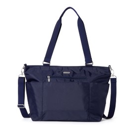 Baggallini Essential Laptop Tote - Work Tote Bag with Laptop Sleeve - Lightweight Travel Crossbody Shoulder Bag for Women, Cadet Navy