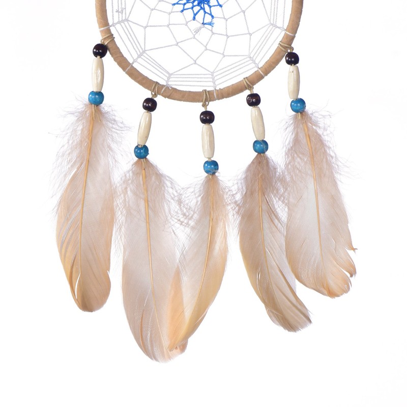 Dream Catcher for Good Dreams with Beads and Real Feathers,