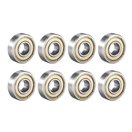 8 Pack 608ZZ Ball Bearings, Miniature Ball Bearings with Bimetal Shield, Skateboard Bearings, Inline Skate Accessory Bearings, Suitable for Skateboards, Scooters