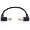 Short 3.5mm Right Angle Cable, Gold Plated 90 Degree 3.5