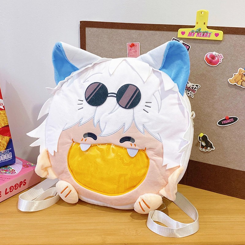 MeYuxg Gojo Satoru Anime Bag with Adjustable Shoulder Strap, White