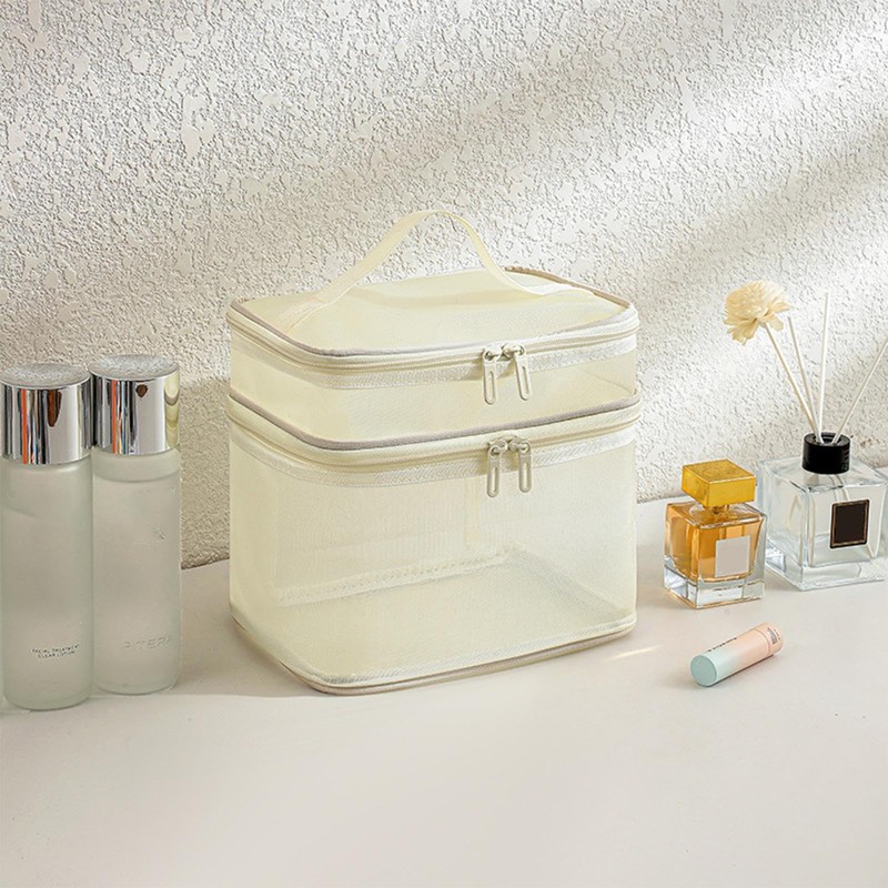 Mesh Shower Bag | Tabletop Cosmetic Tote Bag Nylon Mesh