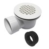 Low Profile Shower Drain, 1.5” Side Outlet Drain Assembly,Perforated Strainer,