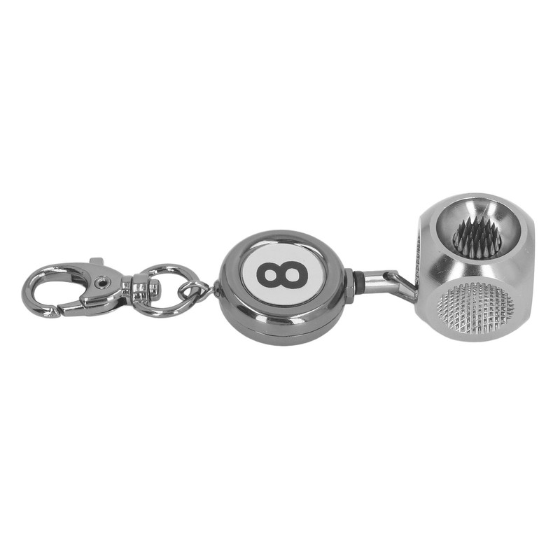 Pool Cue Tip Repair Tool with Retractable Key Ring Billiard